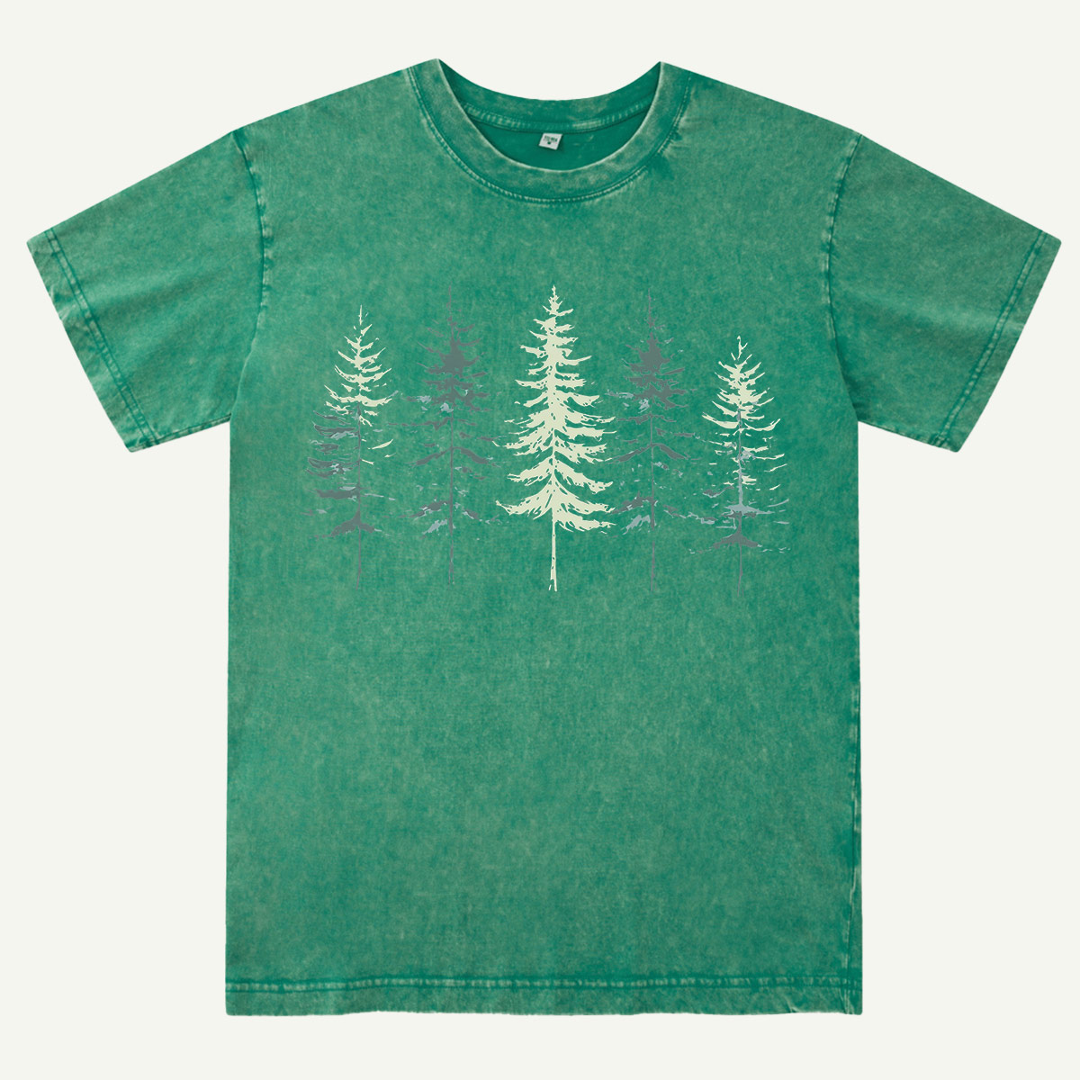Minimal Pine Forest Silhouette Washed T-Shirt