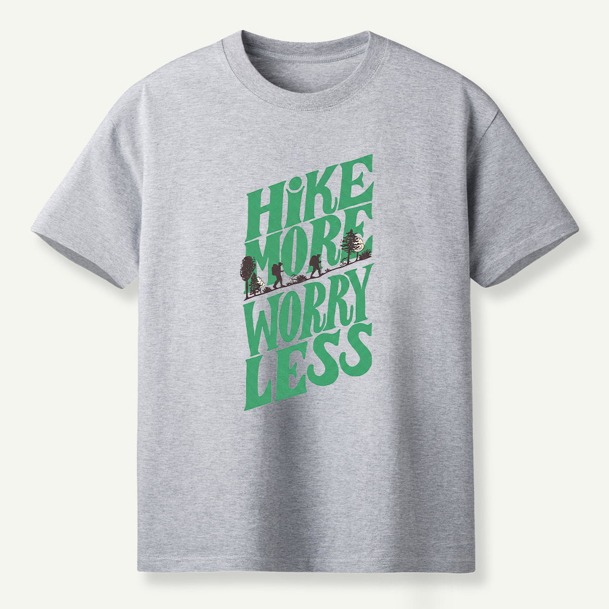 Hike More Worry Less Retro Outdoor Quote T-Shirt