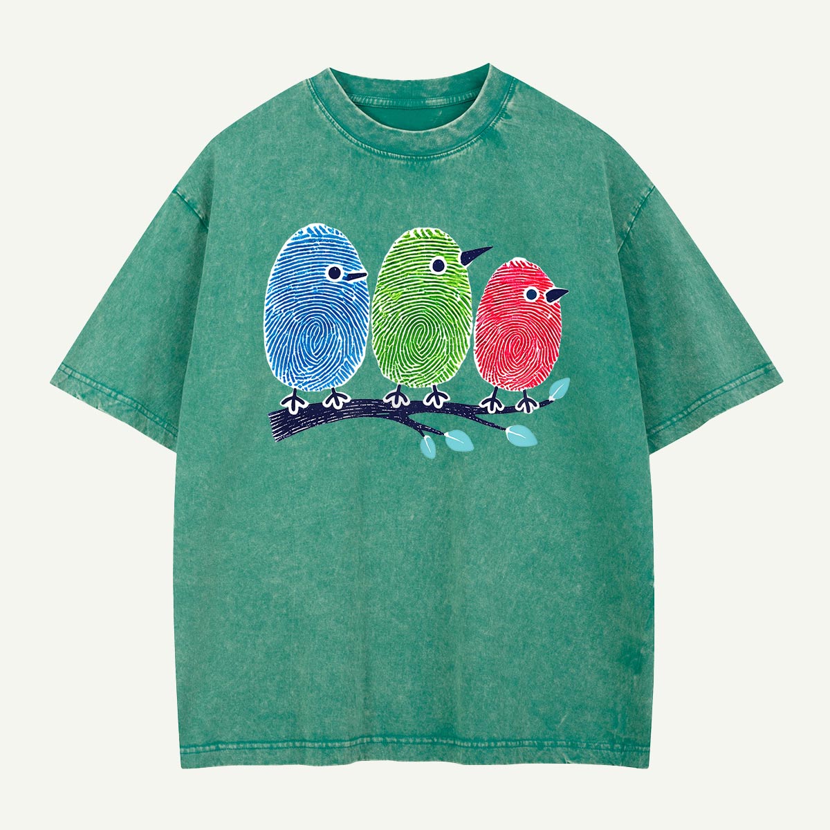 Three Birds Leave Their Mark Washed T-Shirt