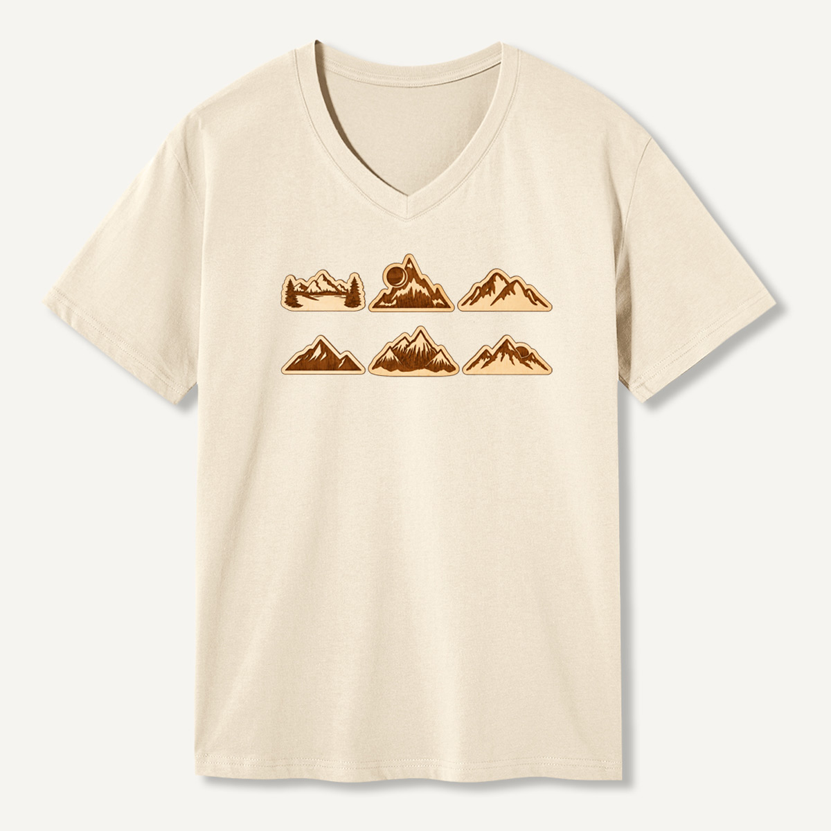 Vintage Mountain Badge Collection V-neck T-Shirt