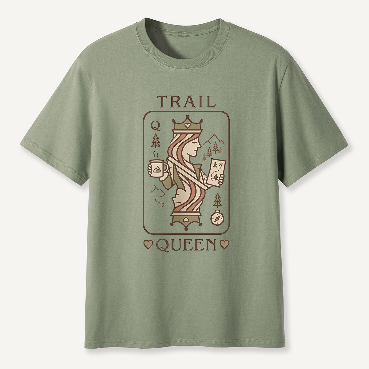 Trail Queen Hiking Playing Card  T-Shirt