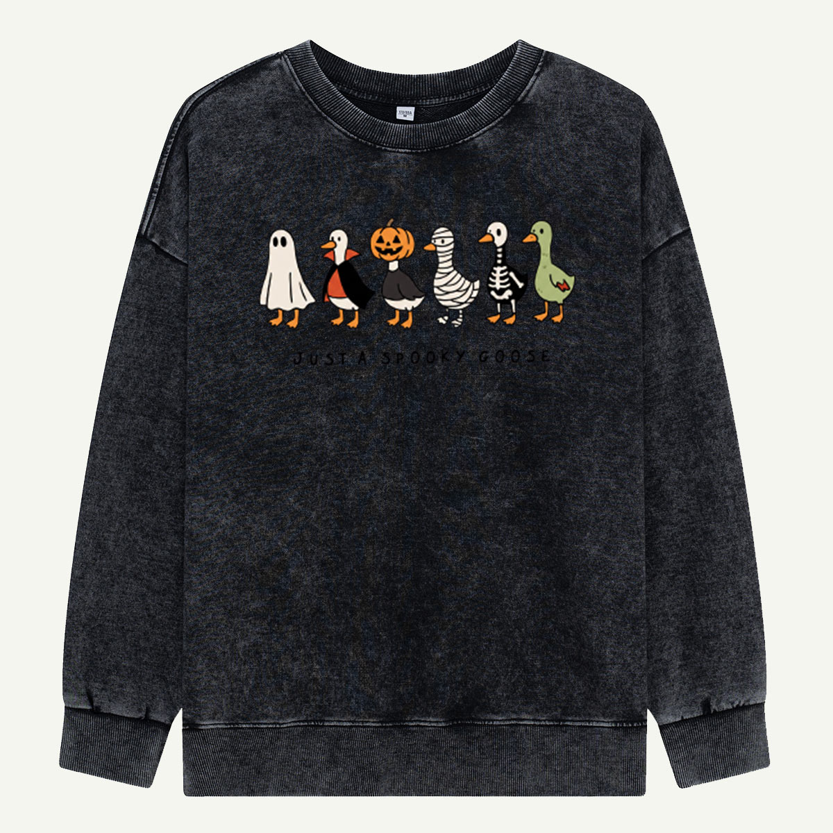 Just a Spooky Goose Costume Lineup Washed Sweatshirts