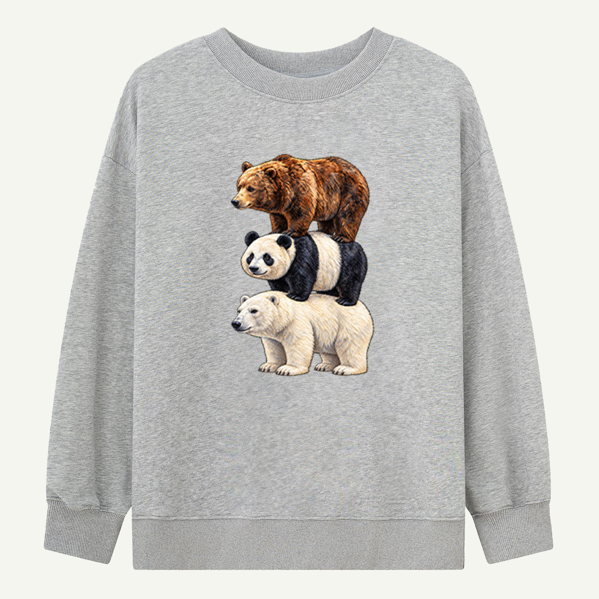 Stacked Bears Wildlife Trio Sweatshirts