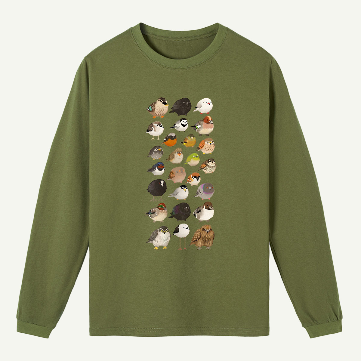 Bird Species Illustration Long Sleeve T-Shirt
