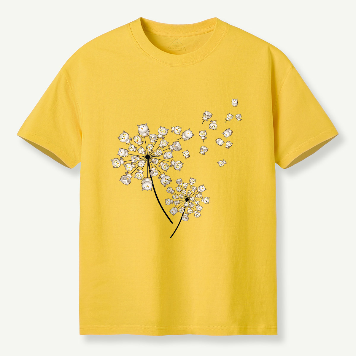 Owl Blossom Tree Dandelion Style T-Shirt