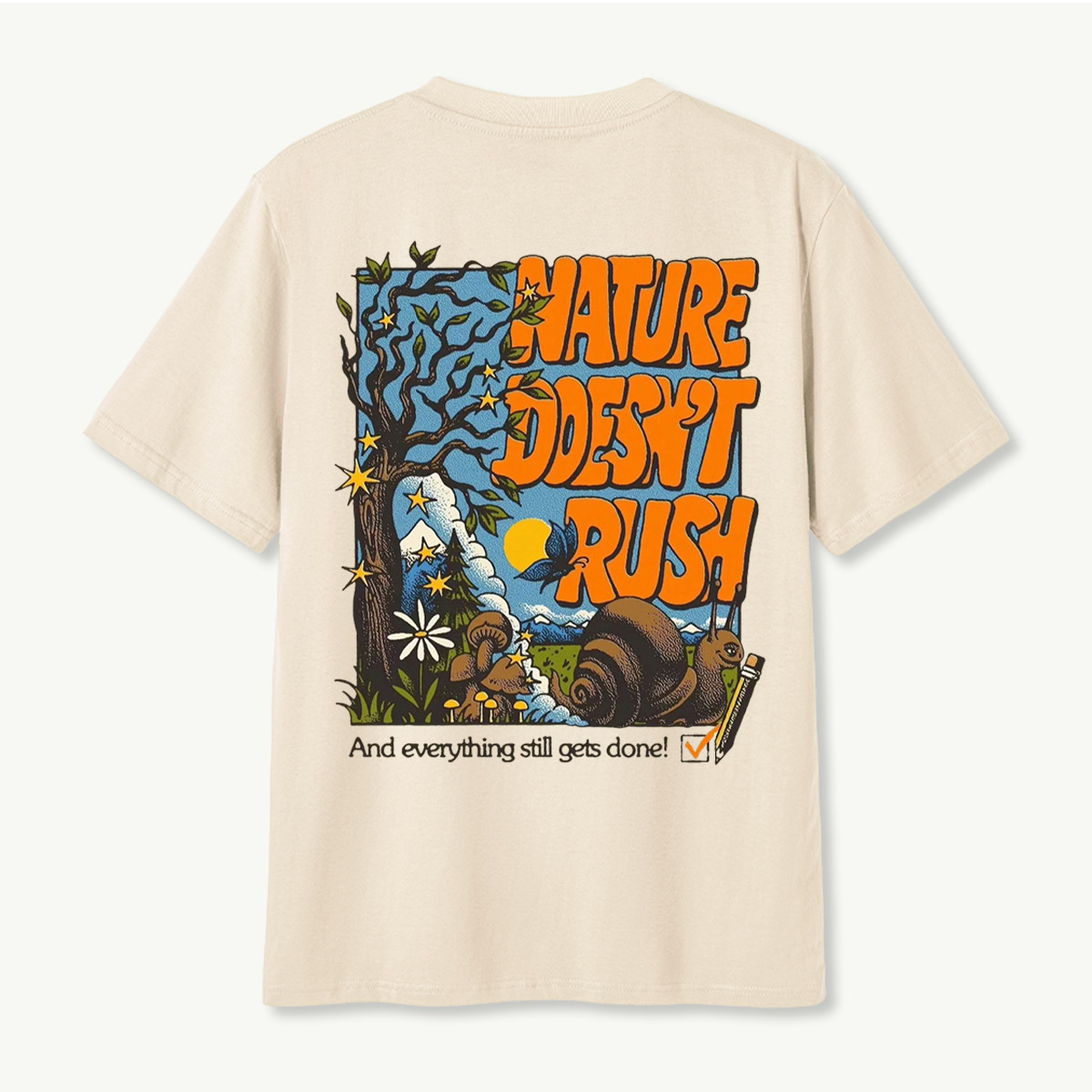 Nature Doesnt Rush Snail Mushroom Forest T-Shirt