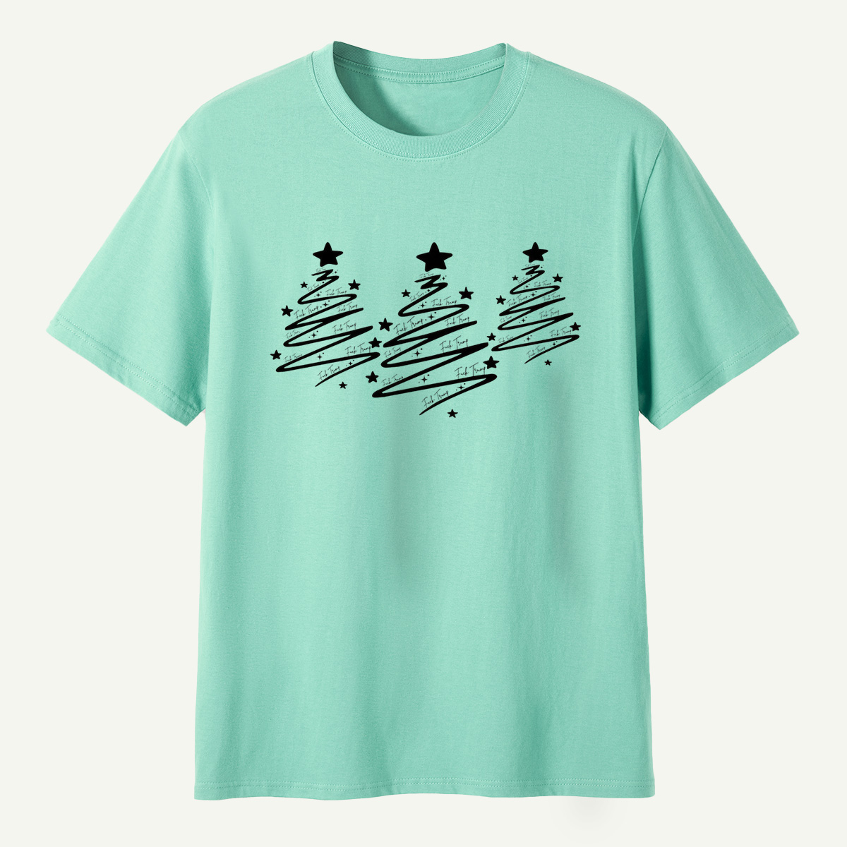 Scribble Star Christmas Tree Art T-Shirt