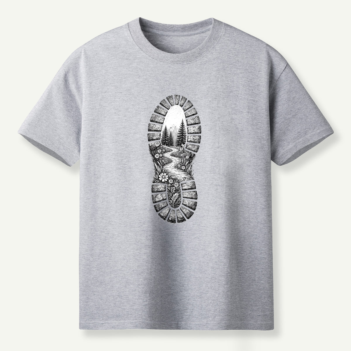 Hiking Boot Trail Sole Print T-Shirt