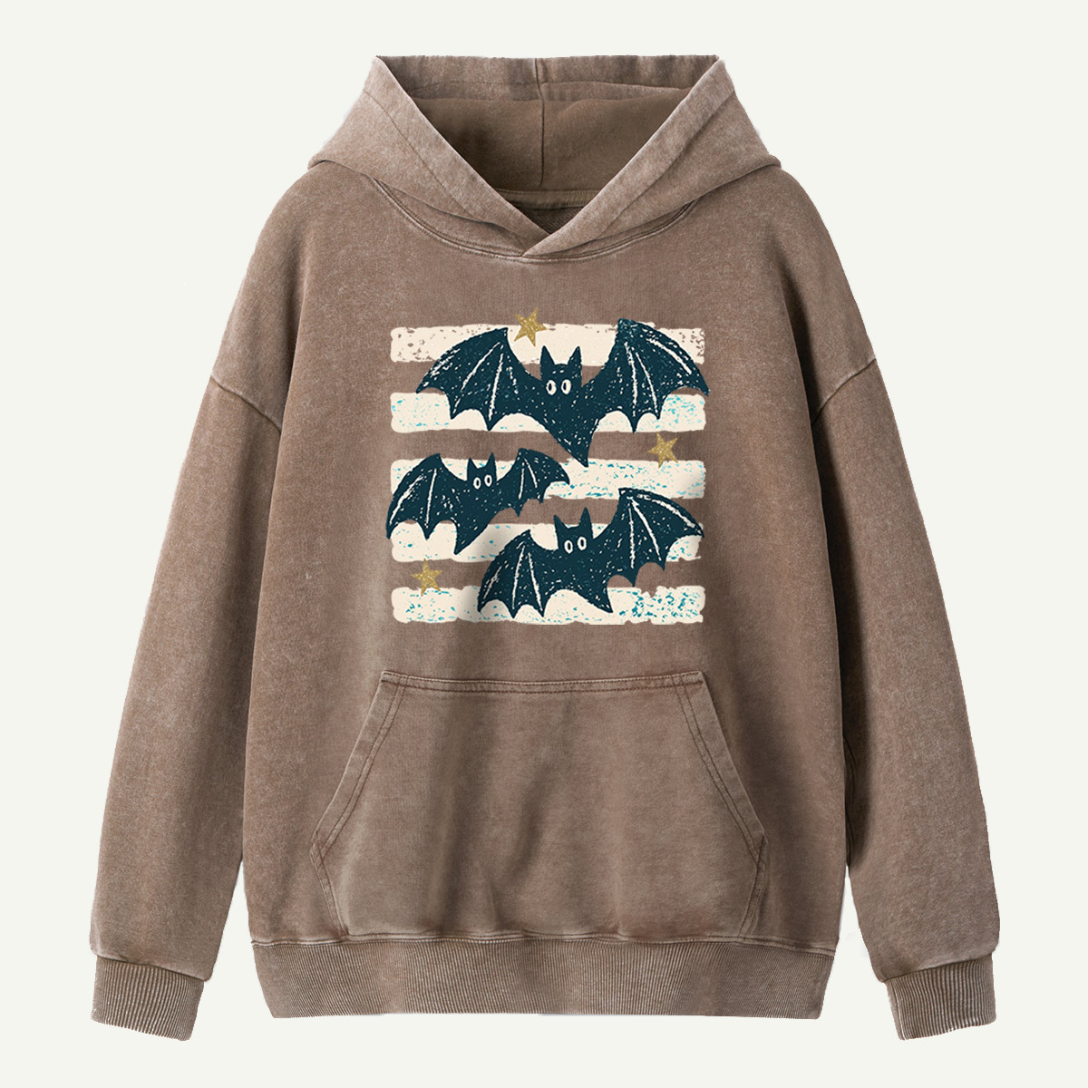 Three Bats After Dark Washed Hoodie