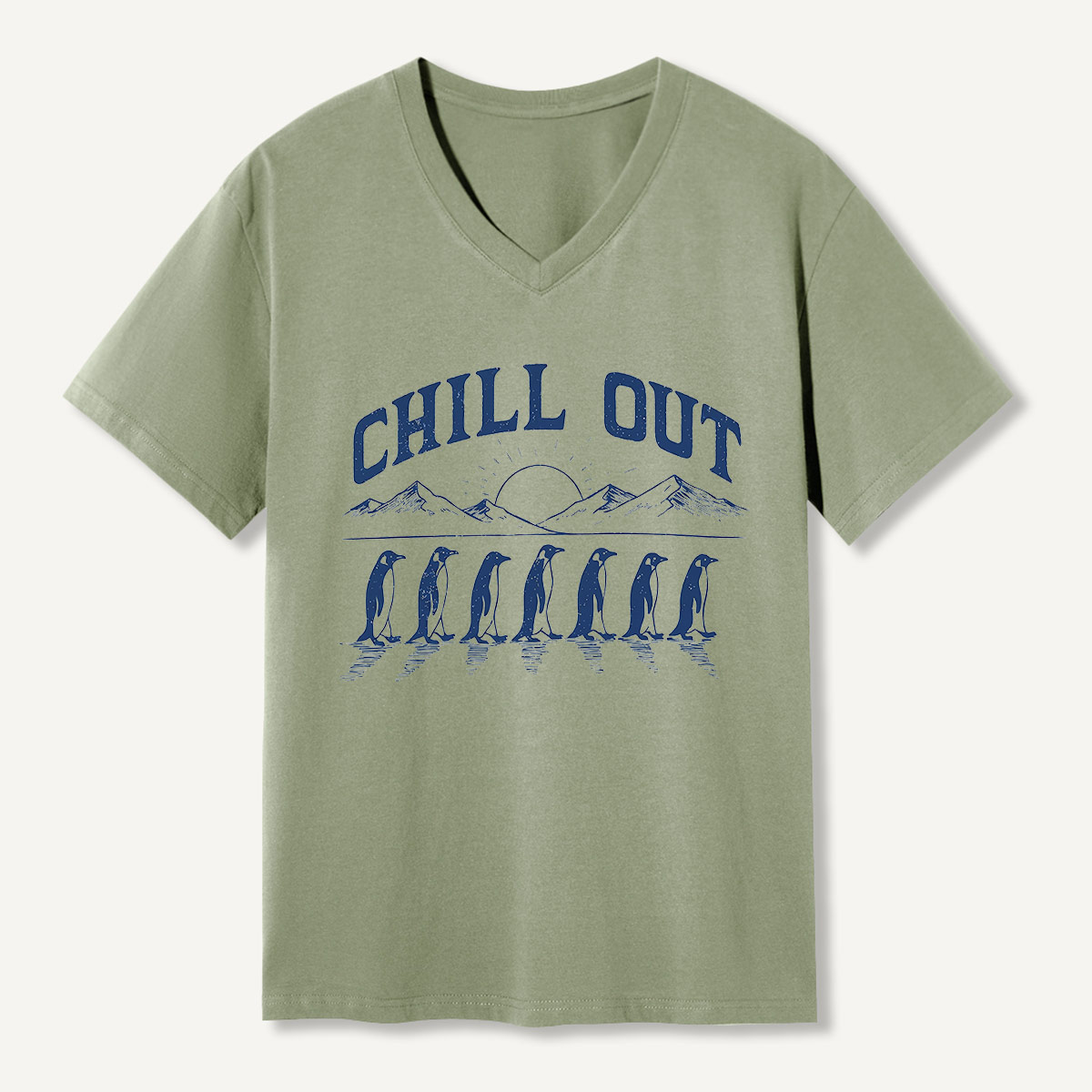 Chill Out Penguin Parade V-neck T-Shirt