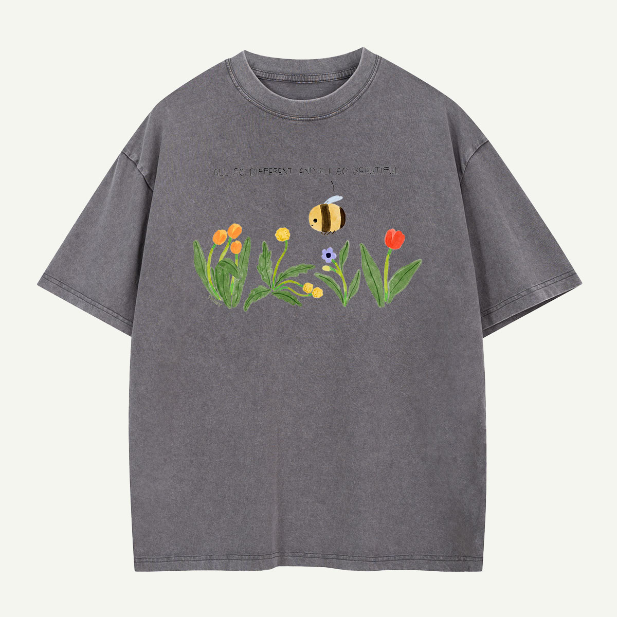Different Blooms One Bee Washed T-Shirt