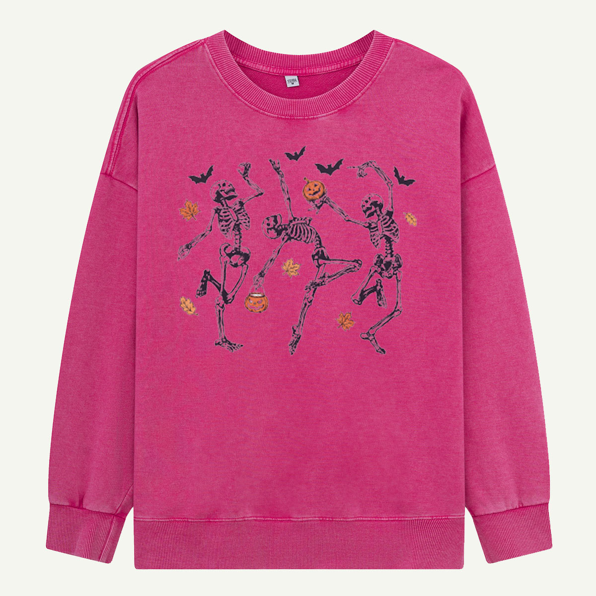 Dancing Skeletons Leaves Washed Sweatshirts