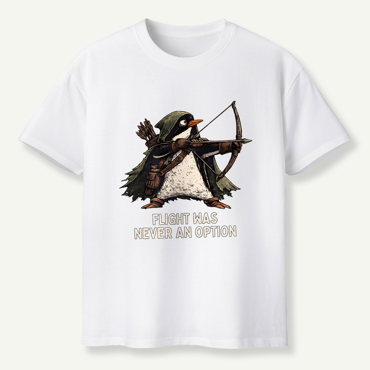 Flight Was Never An Option Archer Penguin T-Shirt