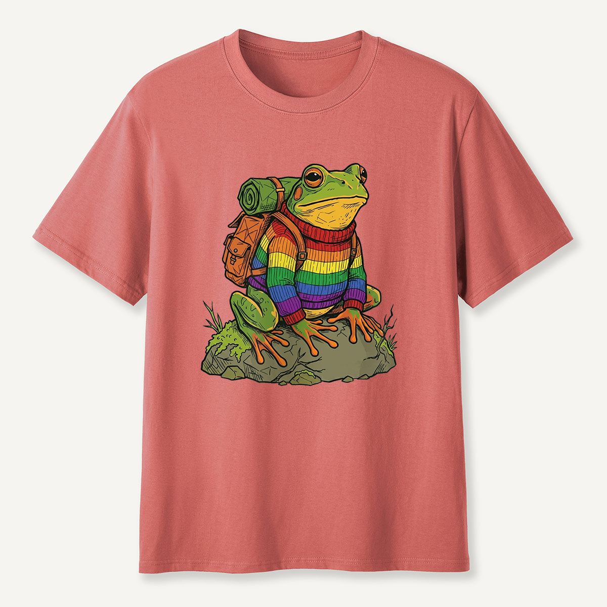 Frog Rainbow Backpack T-Shirt