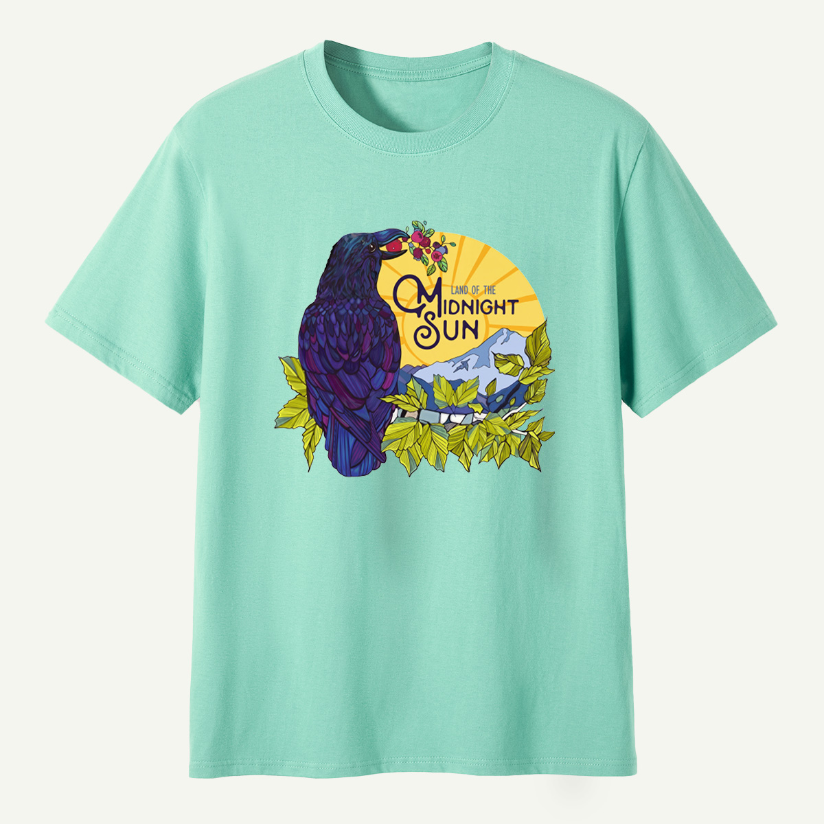 Land Of The Midnight Sun Raven Mountain Alaska Landscape T-Shirt