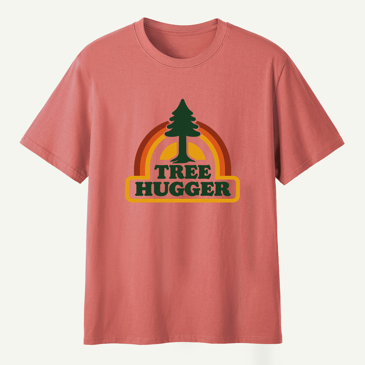 Tree Hugger Retro Rainbow Pine Badge T-Shirt