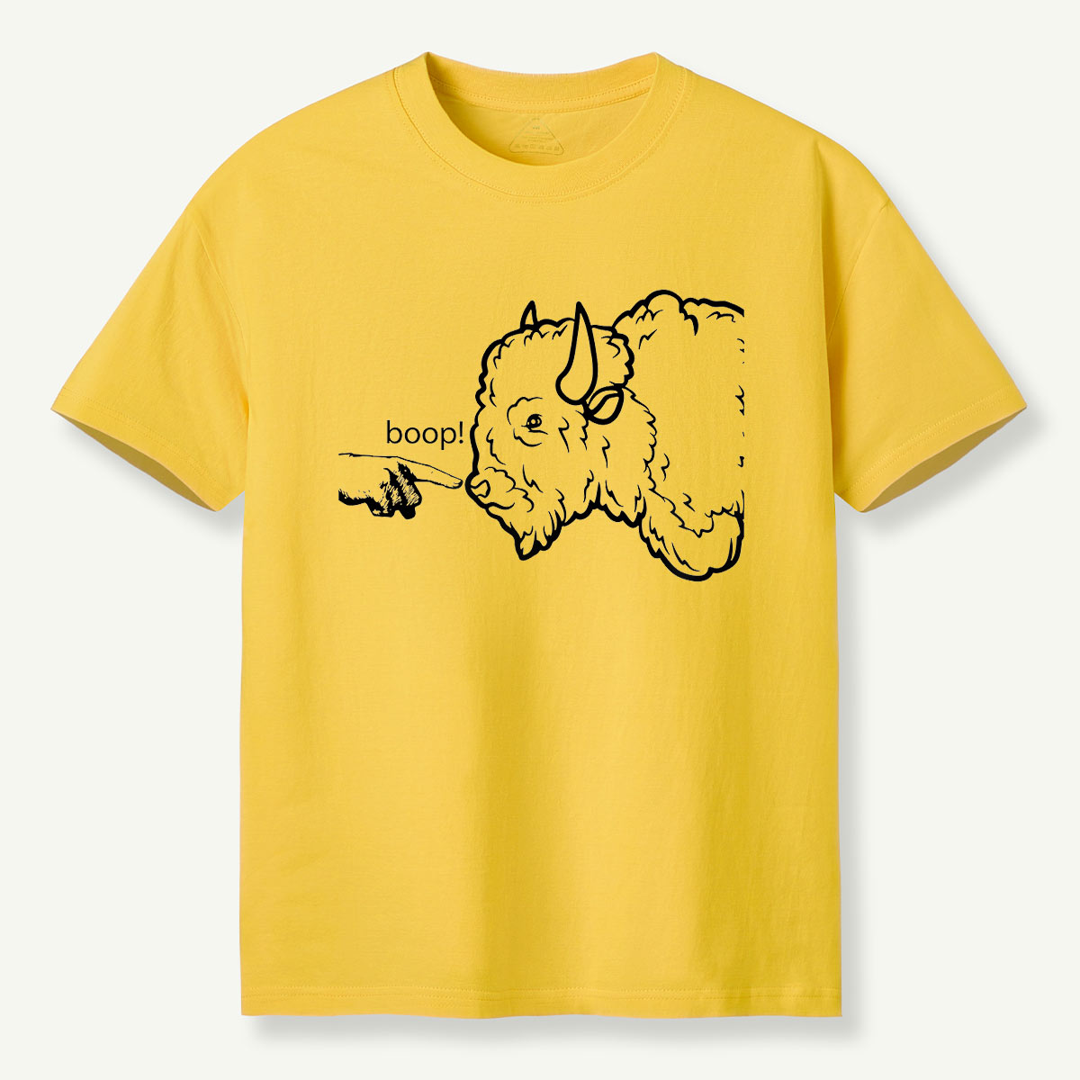 Boop the Bison Funny Line Art T-Shirt