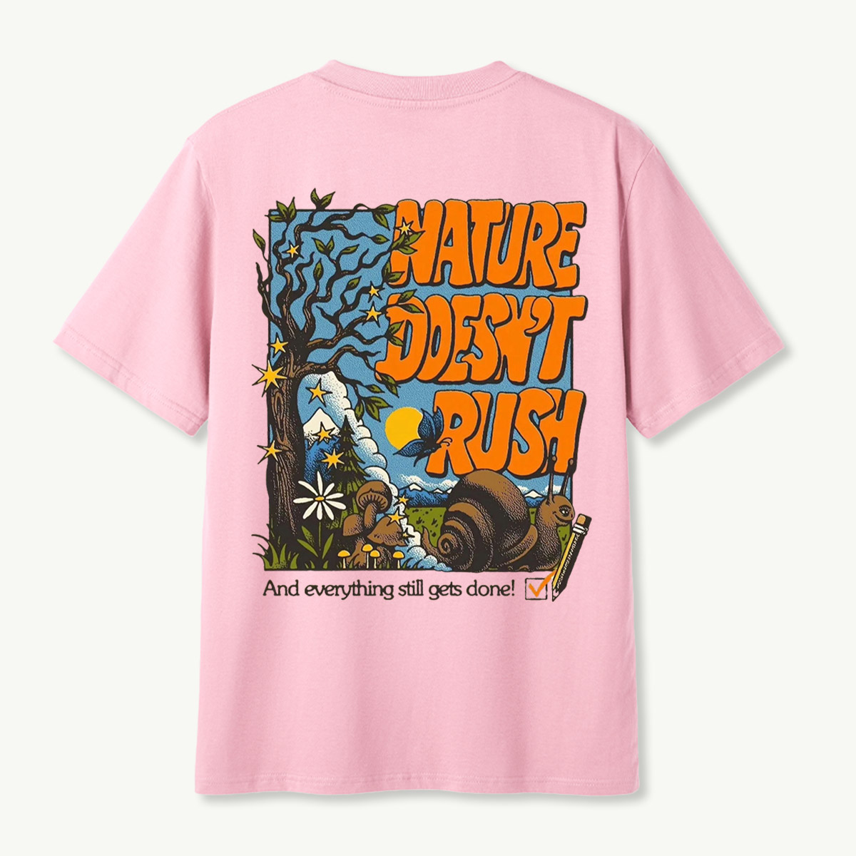 Nature Doesnt Rush Snail Mushroom Forest T-Shirt