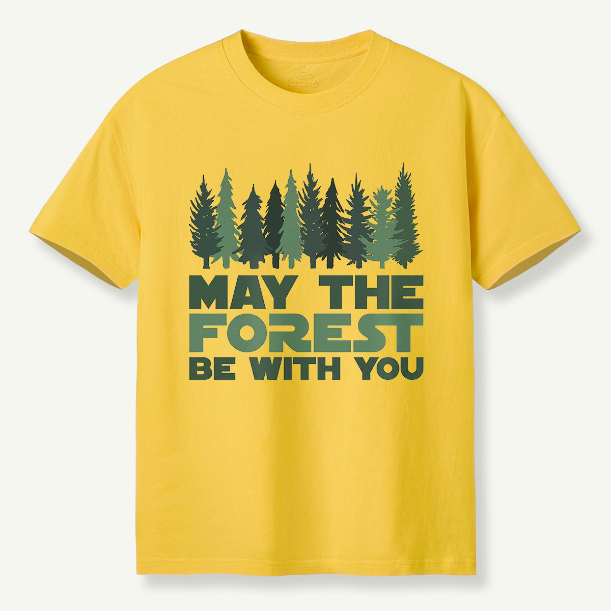 May the Forest Be With You Pink Evergreen T-Shirt