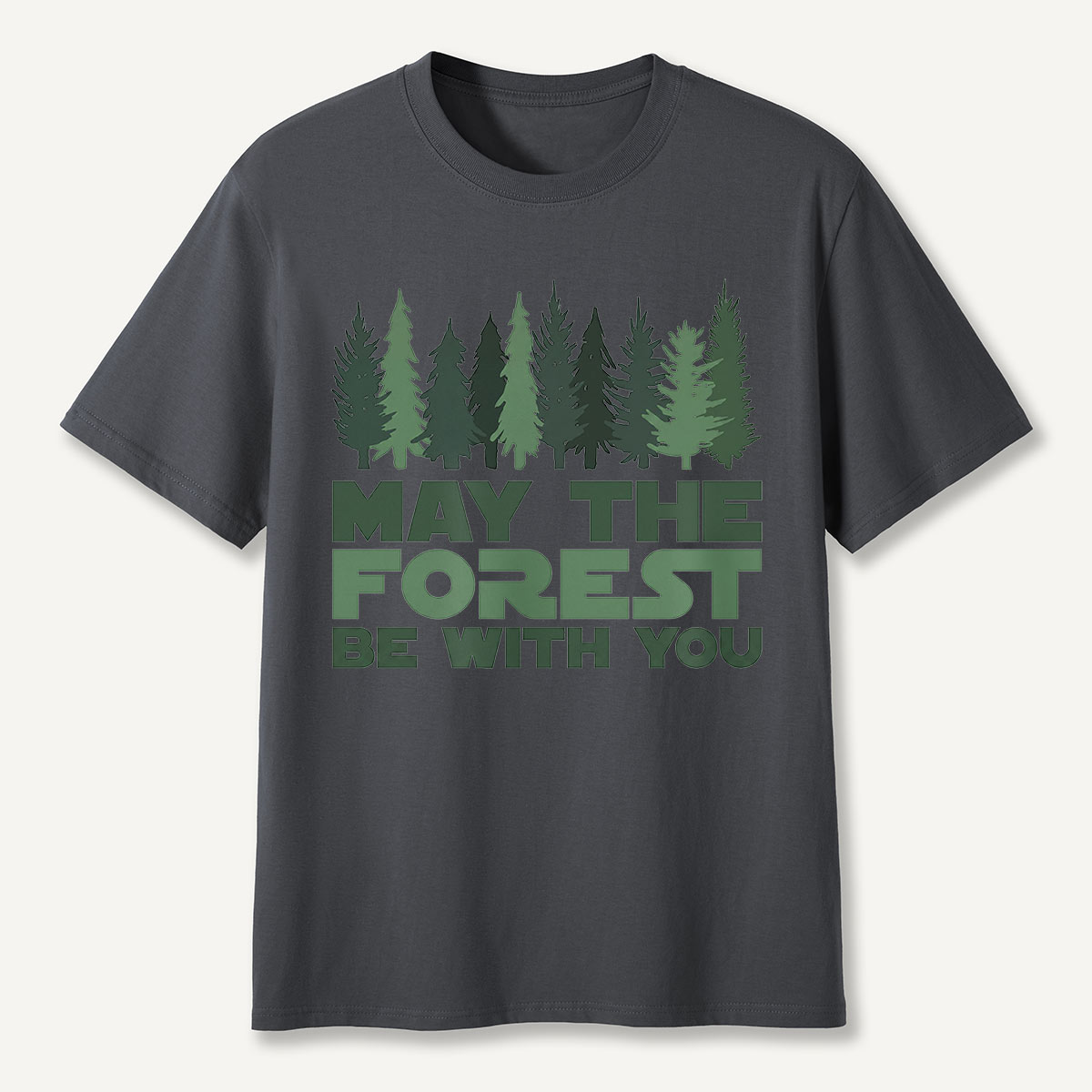 May the Forest Be With You Pink Evergreen T-Shirt