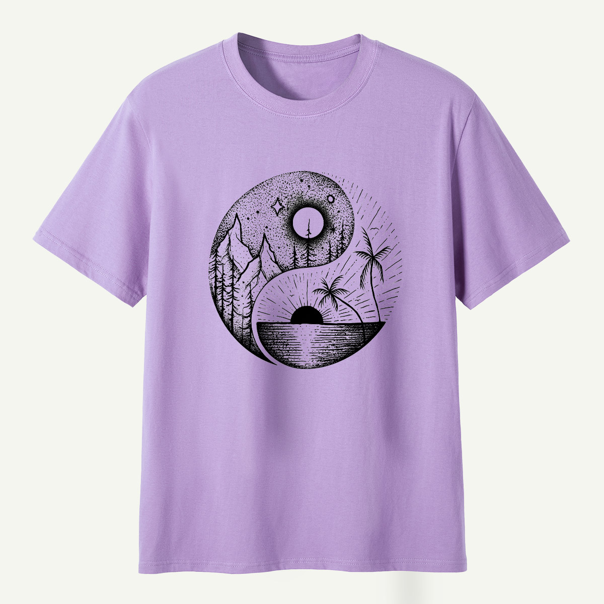 Yin Yang Sun Moon Forest Balance T-Shirt