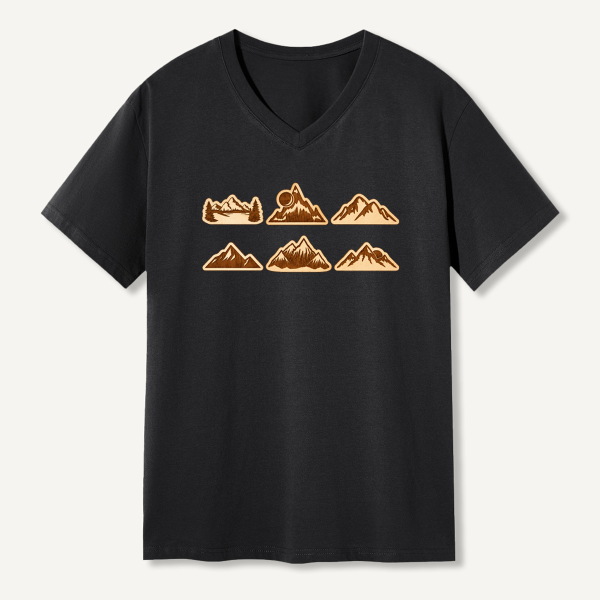 Vintage Mountain Badge Collection V-neck T-Shirt