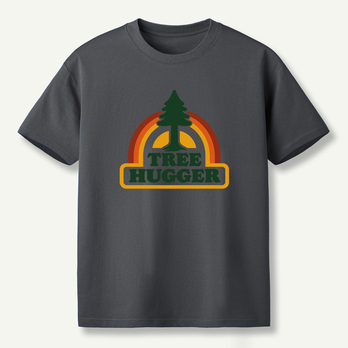 Tree Hugger Retro Rainbow Pine Badge T-Shirt