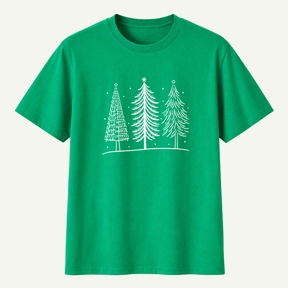 Hand Drawn Winter Christmas Tree Trio T-Shirt