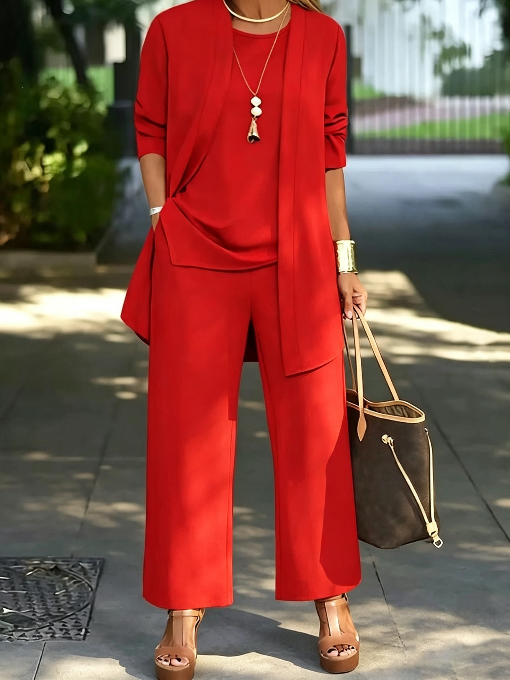Elegant Women's Relaxed Fit 3-Piece Set