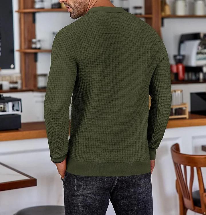 CLEARANCE🔥 Men's Casual Knitted Sweater Long Sleeve Polo Shirt