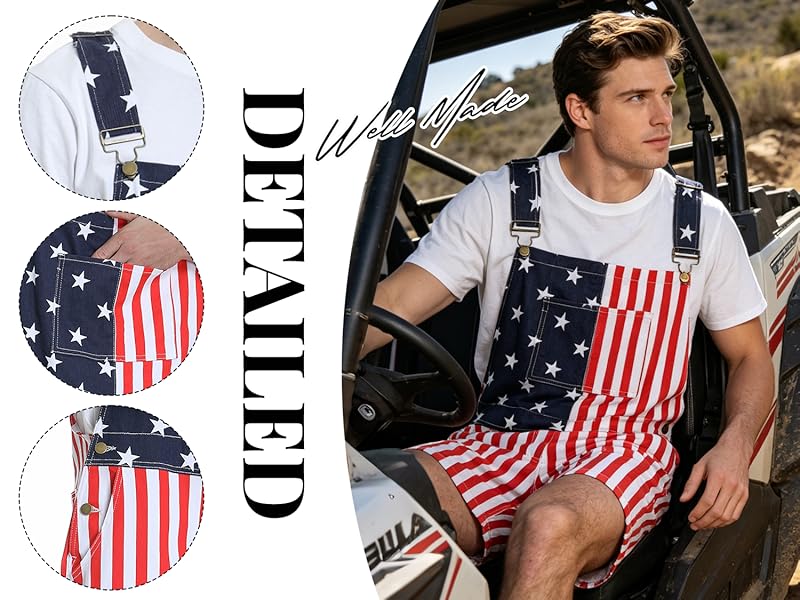 Red White and Blue Overalls