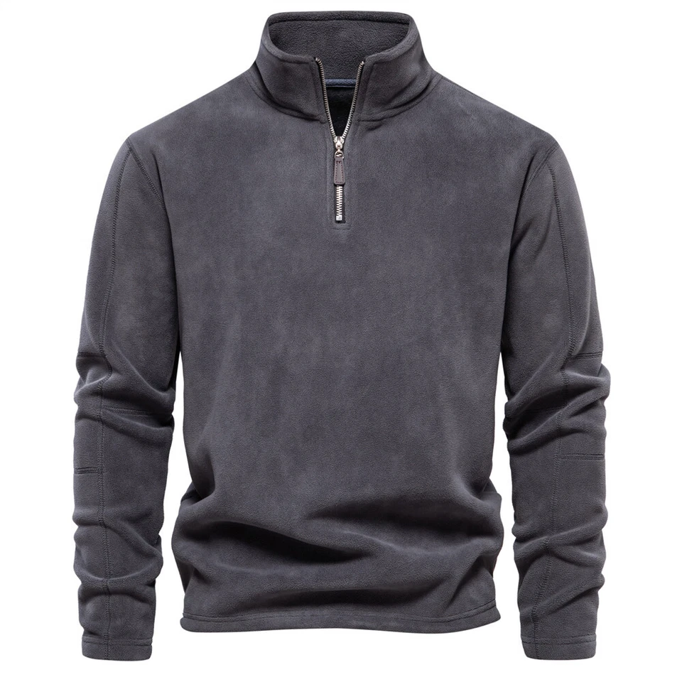 🔥The Last Day 49% OFF🔥Men's Stand Collar Half Zip Long Sleeve Hoodie Sweatshirt Fleece Pullover