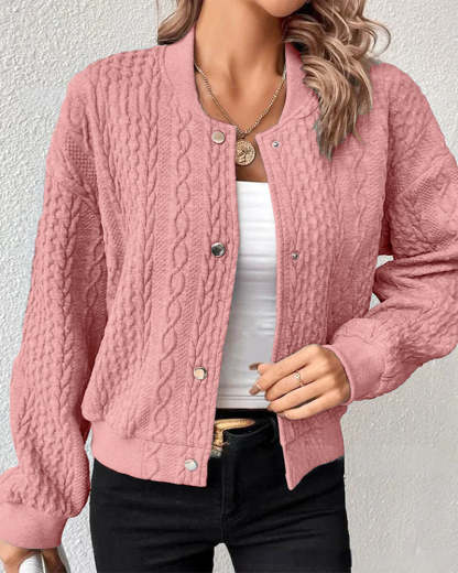 Women's Comfortable Knitted Jacket Cardigan with Elegant Buttons