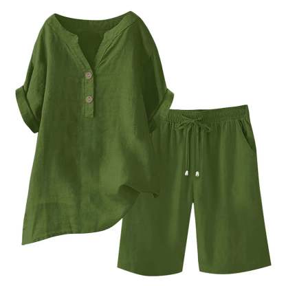 🔥Limited-time offer-Women's Cotton Linen 2-Piece Outfit Set