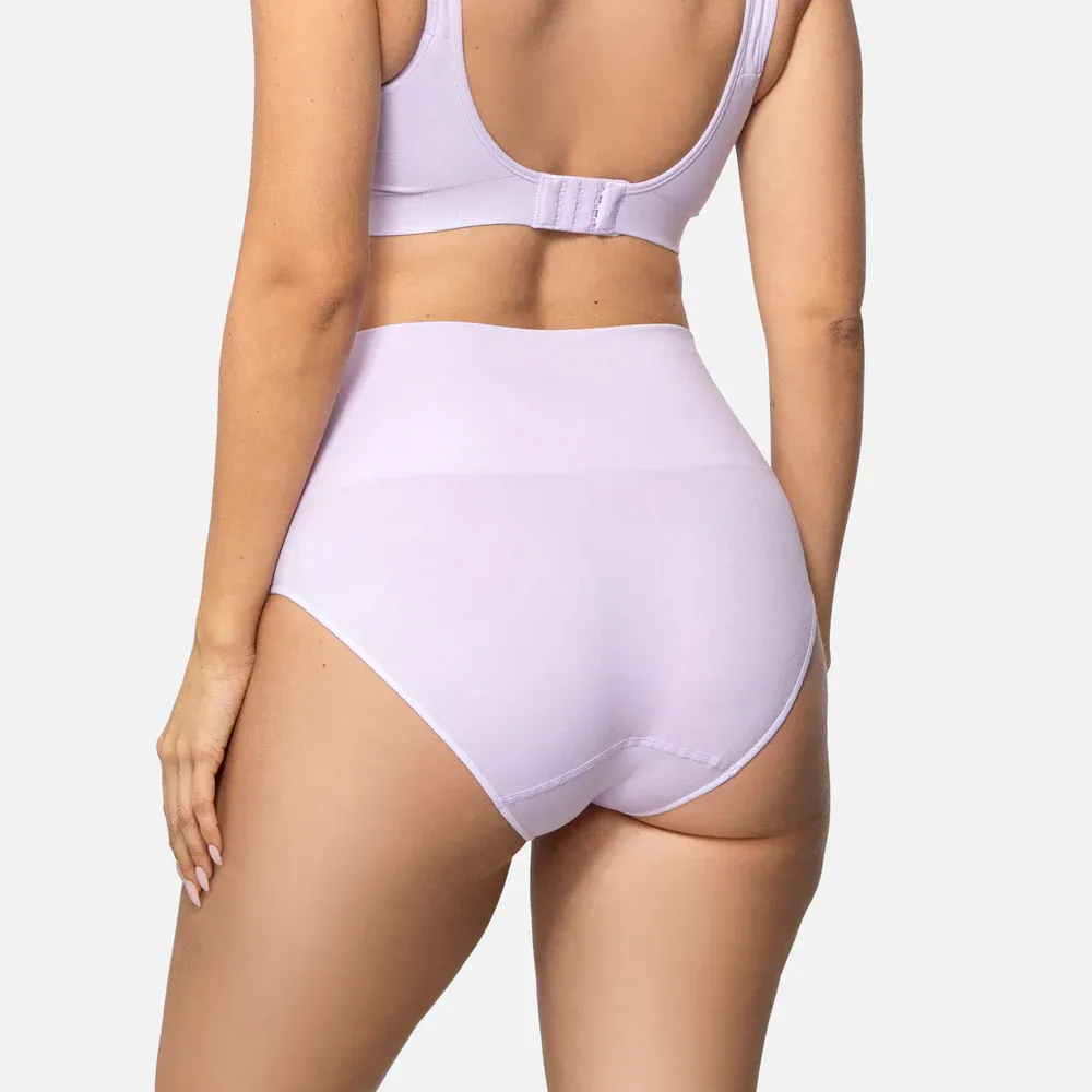 Smoothing At Waist Brief High-Waisted Cotton Tummy Control Panties (5-Pack) - Plus Size Breathable Shaping Underwear