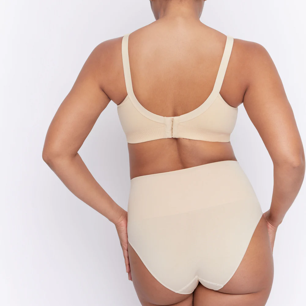 Smoothing At Waist Brief High-Waisted Cotton Tummy Control Panties (5-Pack) - Plus Size Breathable Shaping Underwear
