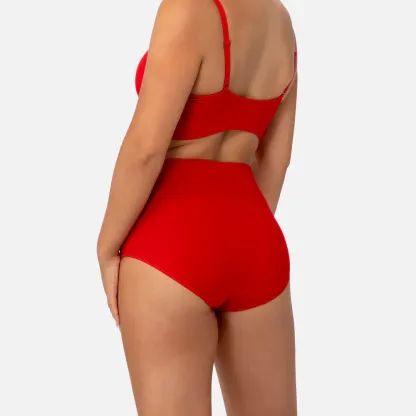 Smoothing At Waist Brief High-Waisted Cotton Tummy Control Panties (5-Pack) - Plus Size Breathable Shaping Underwear