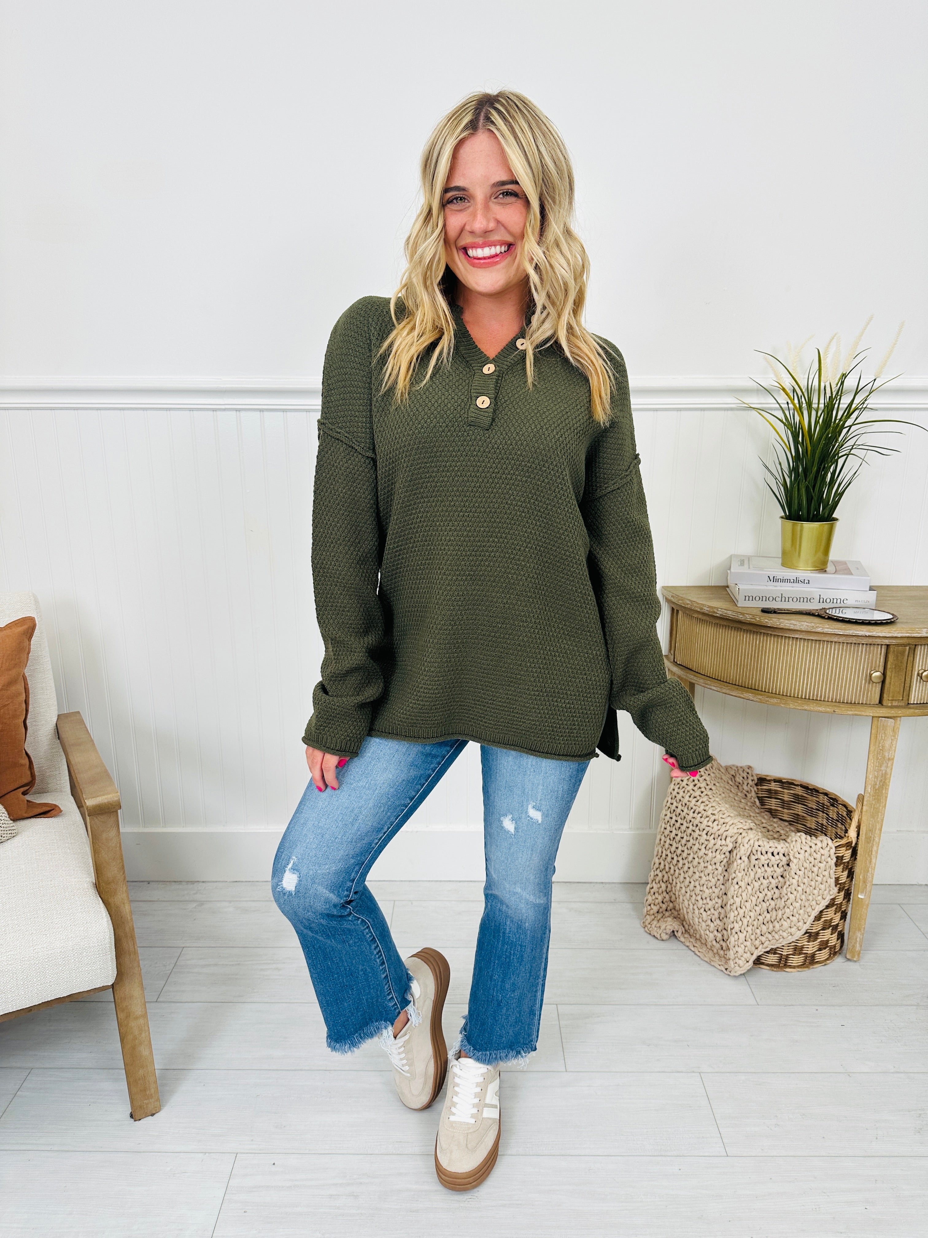 Reset Button Sweater In Multiple Colors