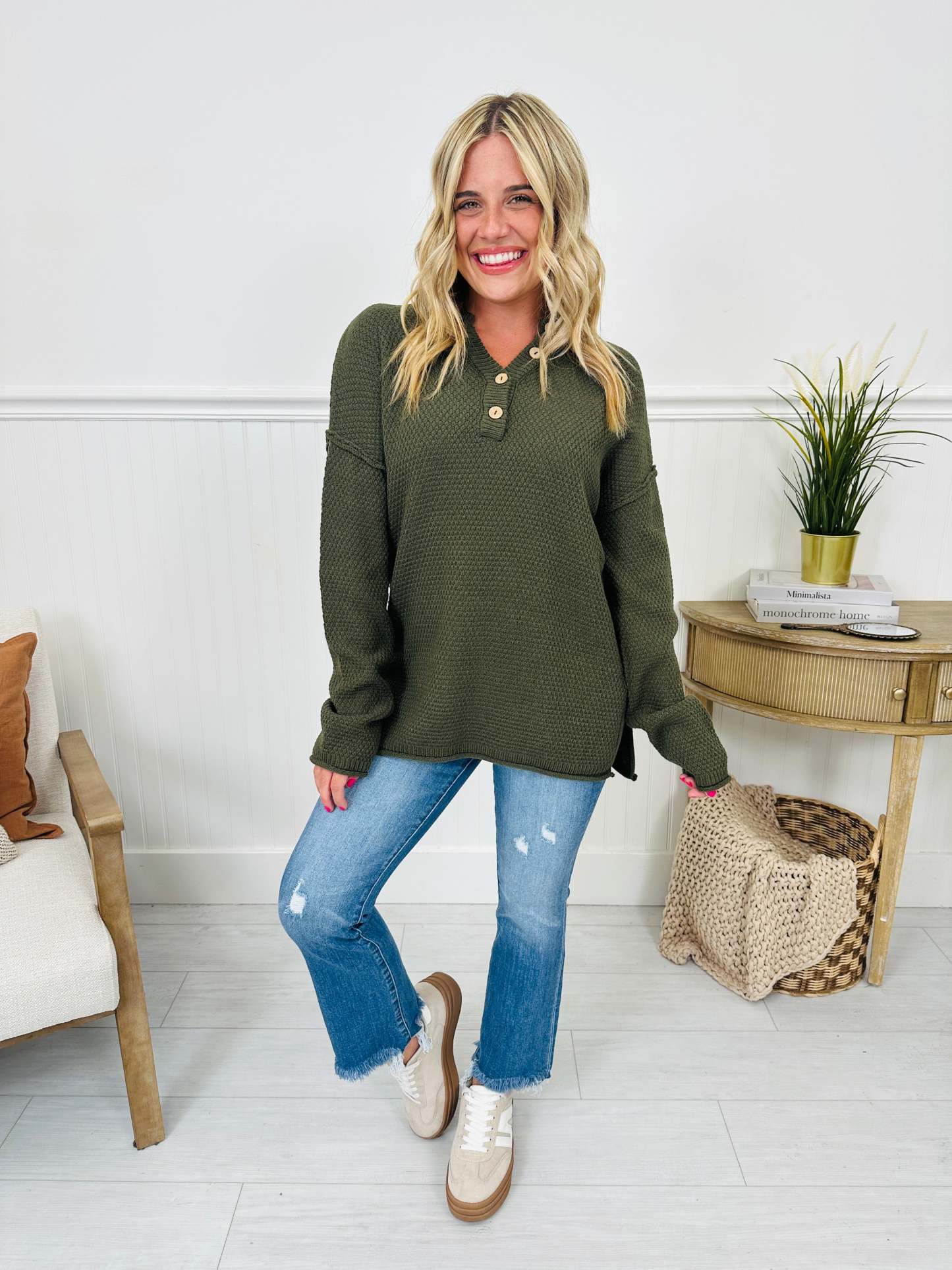 Reset Button Sweater In Multiple Colors