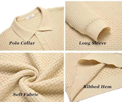 CLEARANCE🔥 Men's Casual Knitted Sweater Long Sleeve Polo Shirt