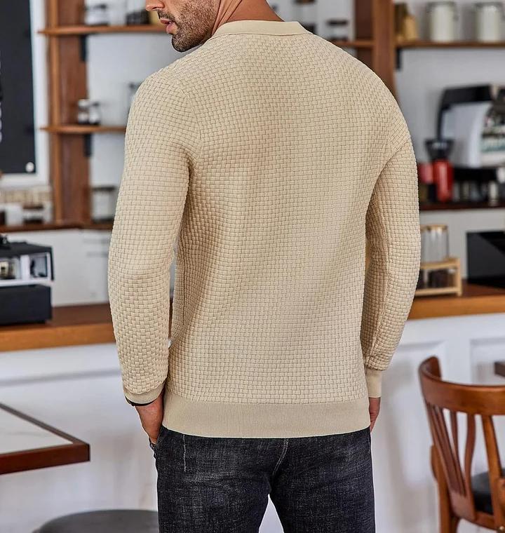 CLEARANCE🔥 Men's Casual Knitted Sweater Long Sleeve Polo Shirt