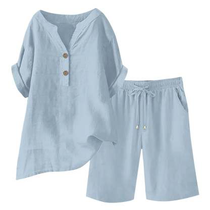 🔥Limited-time offer-Women's Cotton Linen 2-Piece Outfit Set