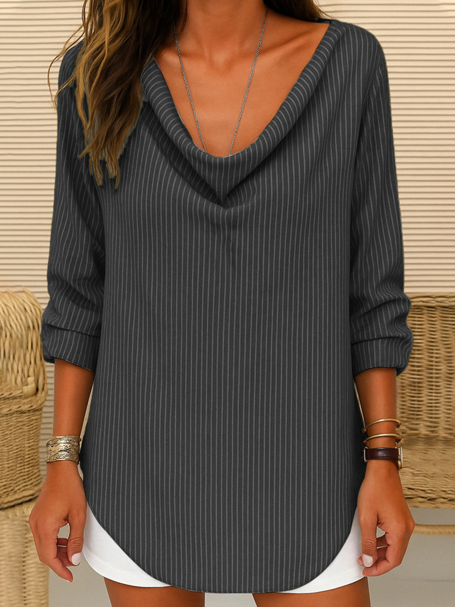 Women's Vintage Striped Linen Shirt
