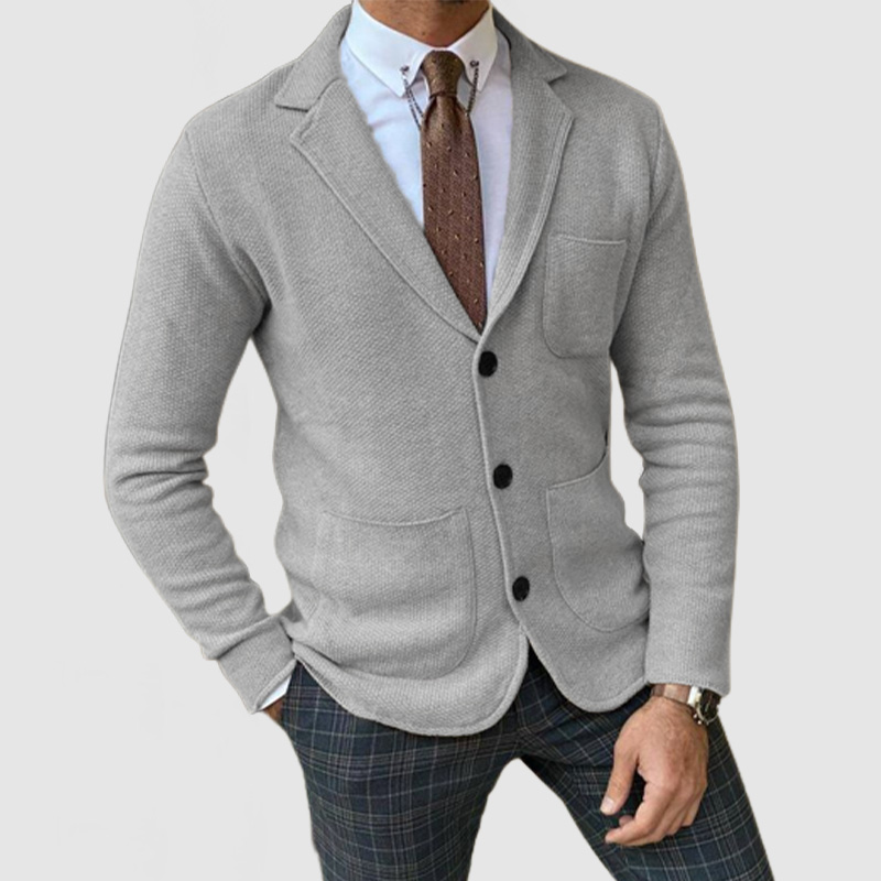 CLEARANCE SALE🔥 Men's Elegant Lapel Long Sleeve Knit Jacket