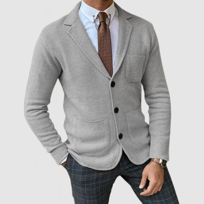 CLEARANCE SALE🔥 Men's Elegant Lapel Long Sleeve Knit Jacket