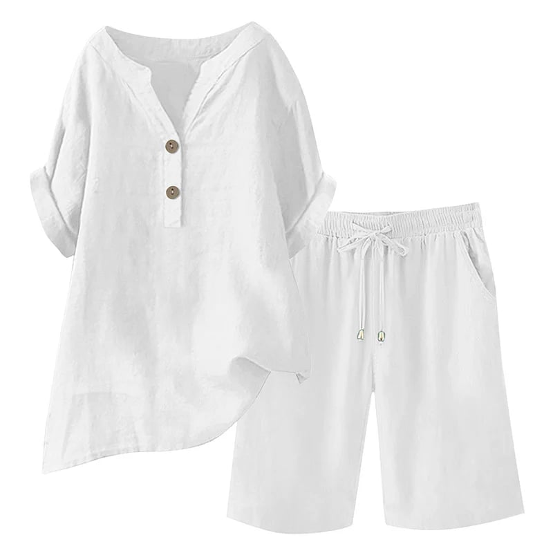 🔥Limited-time offer-Women's Cotton Linen 2-Piece Outfit Set