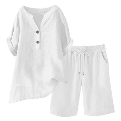 🔥Limited-time offer-Women's Cotton Linen 2-Piece Outfit Set