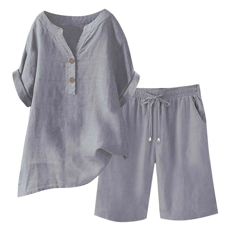 🔥Limited-time offer-Women's Cotton Linen 2-Piece Outfit Set