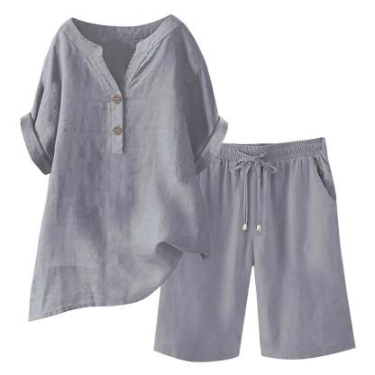 🔥Limited-time offer-Women's Cotton Linen 2-Piece Outfit Set