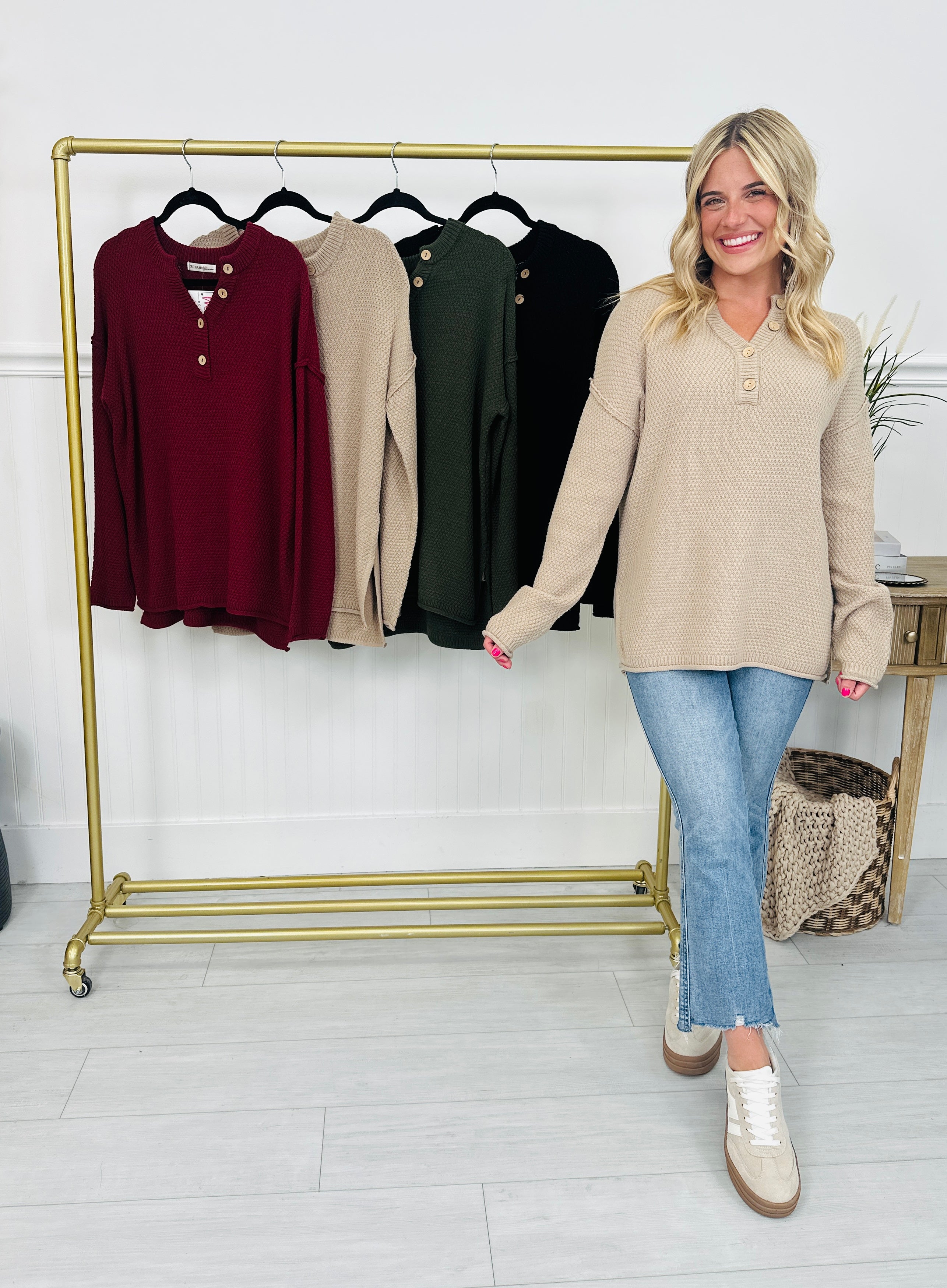 Reset Button Sweater In Multiple Colors